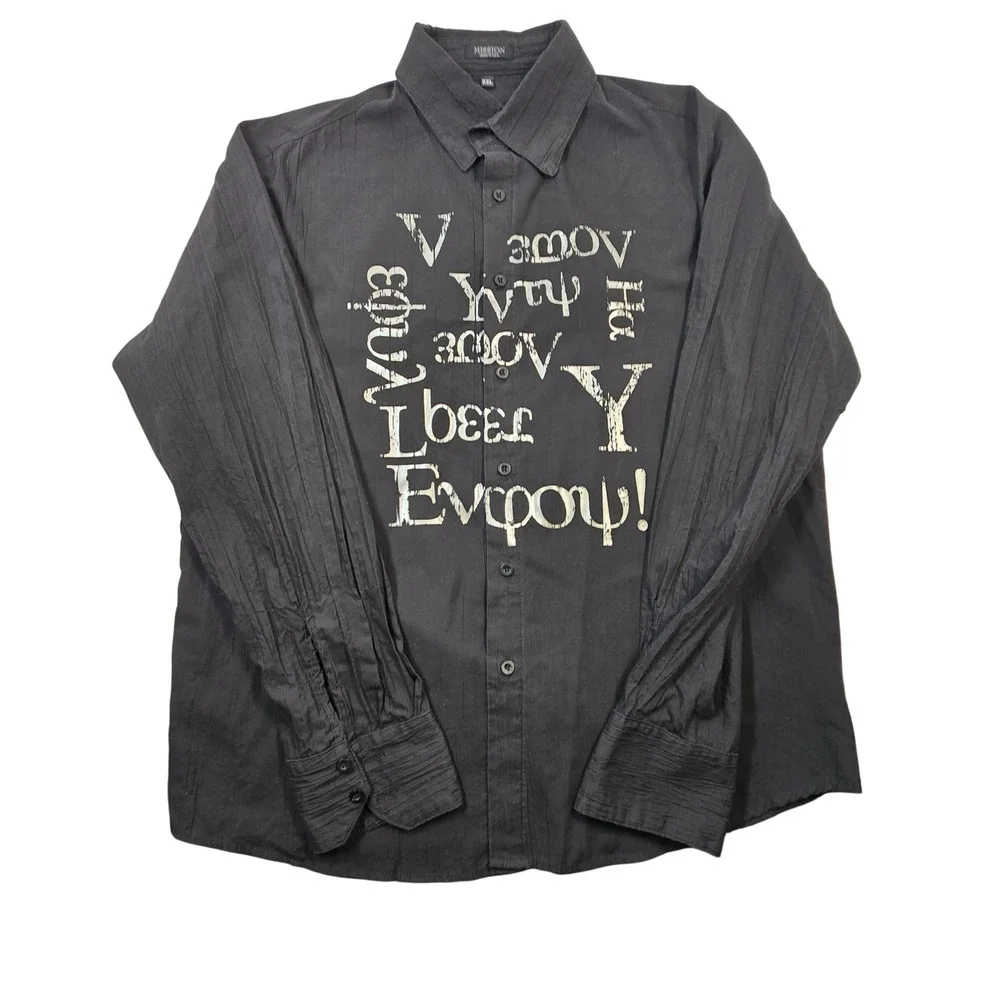 Vintage Y2K Mission Graphic Shirt 2XL Made in USA Black Oversized - Picture 3 of 8